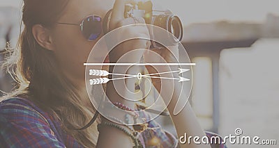 Arrow Goal Target Aspirations Purpose Copy Space Concept Stock Photo