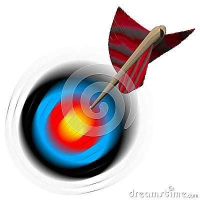 Arrow goes towards Target Stock Photo