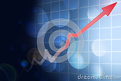 Arrow graph going up Stock Photo