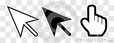 Arrow and hand cursor Vector Illustration