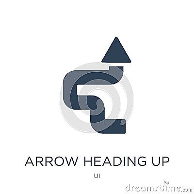 arrow heading up icon in trendy design style. arrow heading up icon isolated on white background. arrow heading up vector icon Vector Illustration