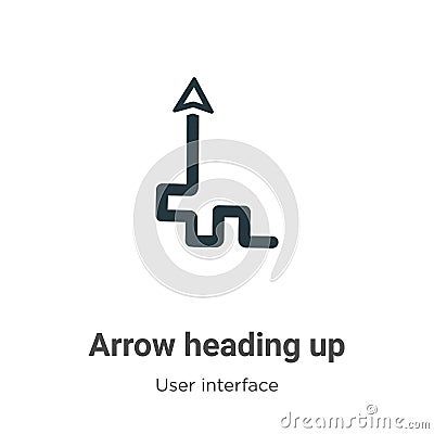 Arrow heading up vector icon on white background. Flat vector arrow heading up icon symbol sign from modern user interface Vector Illustration