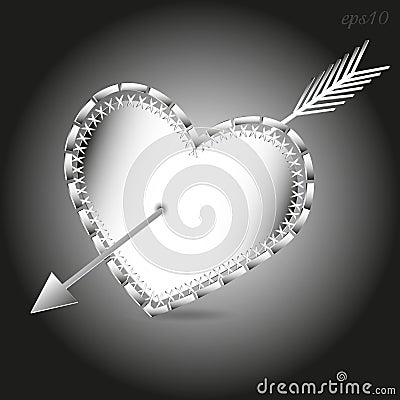 Arrow and heart image Vector Illustration