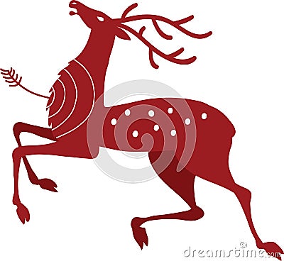 Arrow hits a deer in the chest Vector Illustration