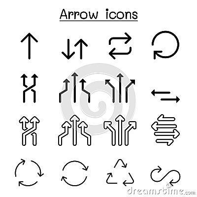 Arrow, rotation, loop, circular, swap, transition icon set vector illustration graphic design Vector Illustration