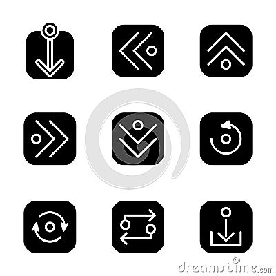 Arrow icon set 1 include arrow,interface,esential,web Vector Illustration