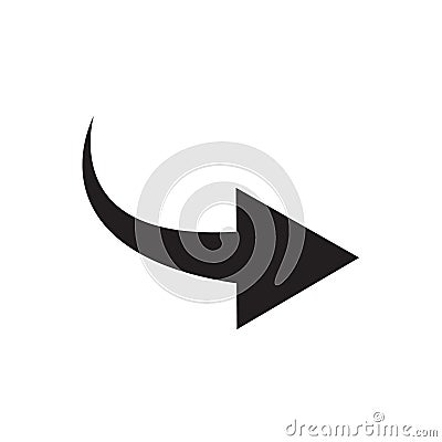 Arrow icon. Share, curved arrow vector. Stock Photo