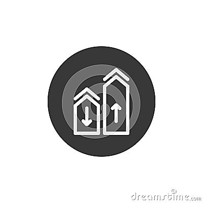 Arrow Icon. two Arrows include arrow simple design. up arrows button. Stock vector illustration isolated on white Vector Illustration