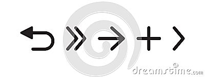 Arrow icons set. Backward arrows. Modern simple arrows. Vector scalable graphics Vector Illustration