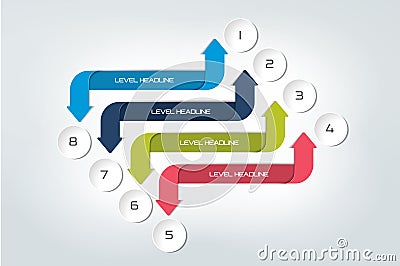Arrow infographics scheme, diagram, chart, flowchart Vector Illustration