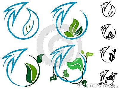 Arrow and leaves Vector Illustration