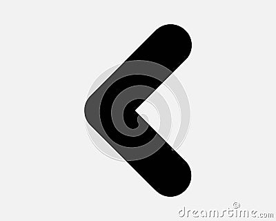 Arrow Left Icon West Side Back Previous Point Pointer Navigation Position Path Swipe Pointer Point Black Shape Vector Sign Symbol Vector Illustration