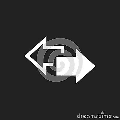 Arrow left and right vector icon. Forward arrow sign illustration. Business concept. Vector Illustration