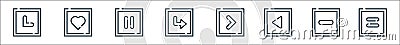 Arrow line icons. linear set. quality vector line set such as math, minus, back, next, next, pause, love Vector Illustration