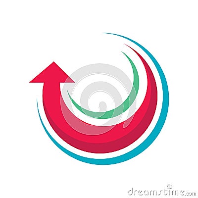 Arrow logo design. Business trend icon. Growth development sign. Vector Illustration