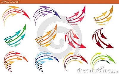 Arrow Logo Set Vector Illustration