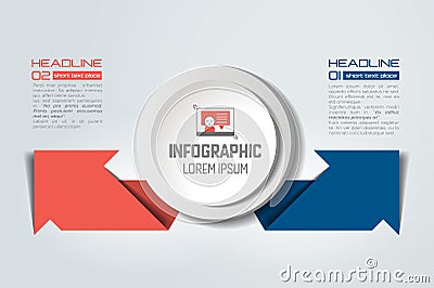 2 arrow options, parts, steps. Vector scheme, chart, infograph, infographic Vector Illustration