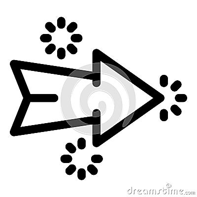 Arrow pointing right with loading circles representing data transfer Vector Illustration