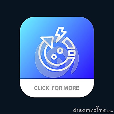 Arrow, Power, Save, World Mobile App Button. Android and IOS Line Version Vector Illustration