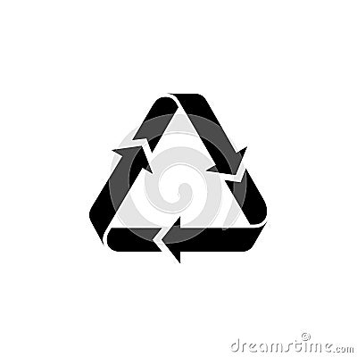 Arrow Recycling vector icon isolated on white background Vector Illustration