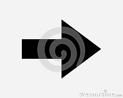 Right Arrow Point Pointer Pointing Aim Next Beside Progress Forward Side East Direction Navigation Path SVG Sign Icon Shape Vector Vector Illustration