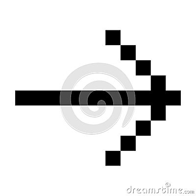 Arrow Right, Next step Icon Pixel Art Style Black Stock Photo