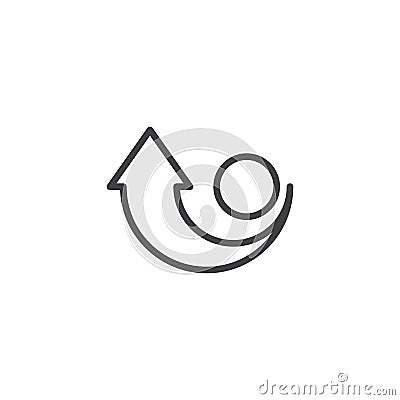 Arrow rotation direction line icon Vector Illustration