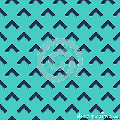 Arrow seamless pattern. Geometric blue arrows. Repeating geometry line green background. Abstract triangle texture design prints Vector Illustration