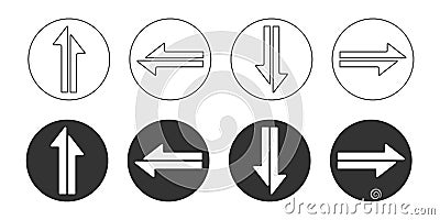 Arrow set icon. Pointers collection symbol. Sign app button vector Vector Illustration