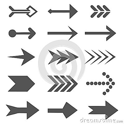 Arrow set sign arrow icon set arrow symbol set pack directional arrow set. Vector Illustration