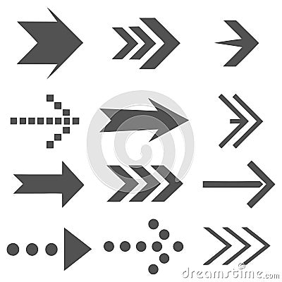 Arrow set sign arrow icon set arrow symbol set pack directional arrow set. Vector Illustration