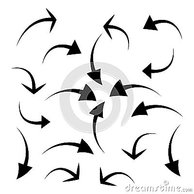 Arrow set. Vector collection on white background. Arrows directions signs. Vector Illustration