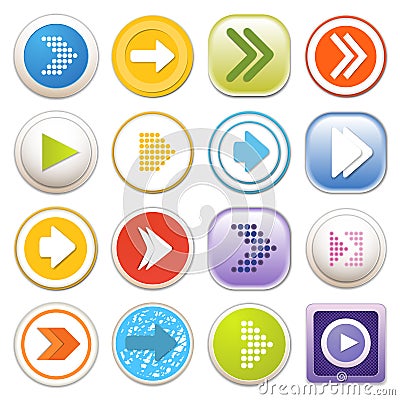 Arrow sign icon set. Vector Illustration