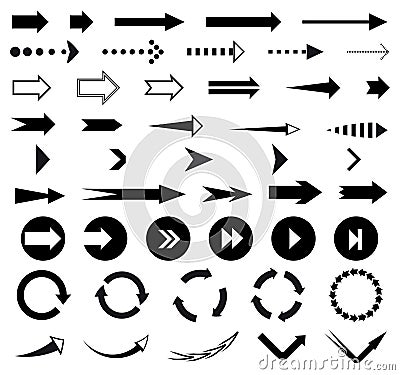 47 arrow sign icon set Vector Illustration