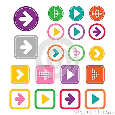 Arrow sign icon set Vector Illustration