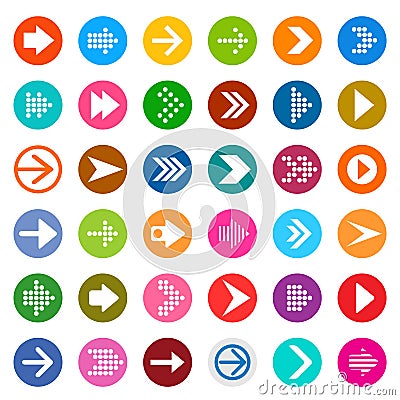 Arrow sign icon set. Vector Illustration