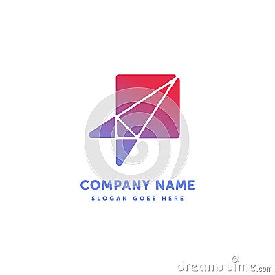 Arrow Square Vector Logo. Abstract icon mark design template. Creative logotype concept element sign shape Stock Photo