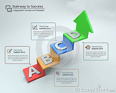 Stairway to Success Infographic Vector Illustration Vector Illustration