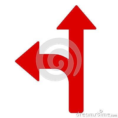 Arrow straight turn left Stock Photo