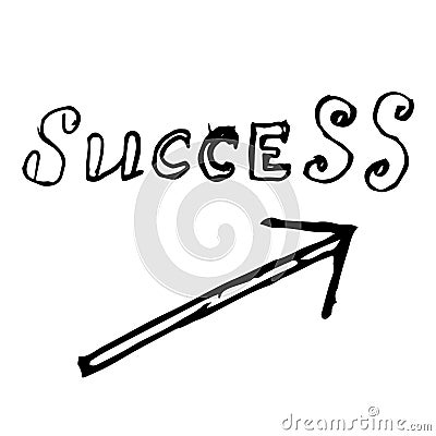 Arrow success up hand drawn Vector Illustration