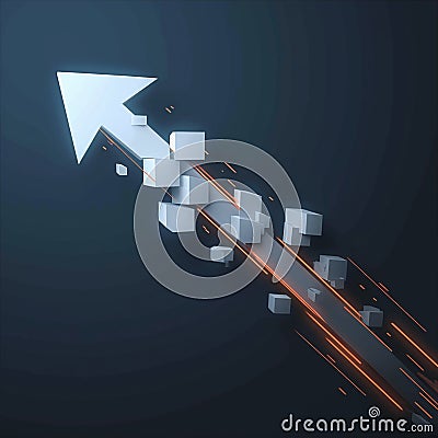 arrow symbolizes progress and strategic direction Dynamic 3D conceptually Stock Photo