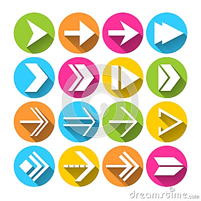 Arrow Symbols Icons Set Vector Illustration