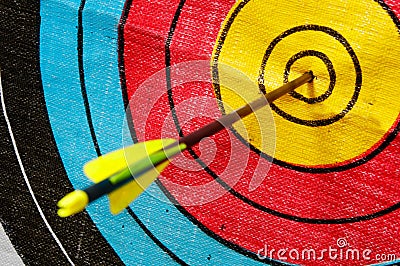 Arrow in target Stock Photo