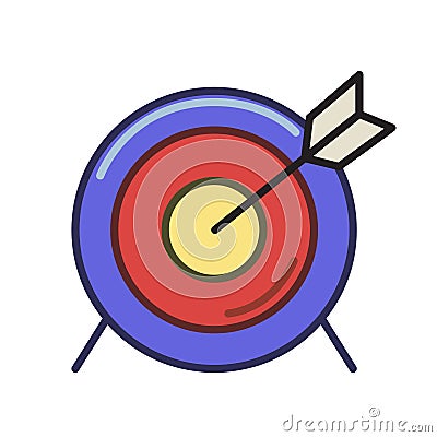 Arrow target icon. Line colored vector illustration. Isolated on white background. Vector Illustration