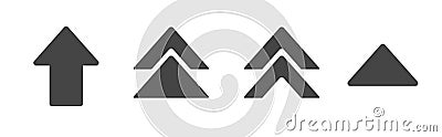 Arrow up direction icon simple, swipe upward navigation vector sign symbol pictogram graphic set, interface ui top pointer element Vector Illustration