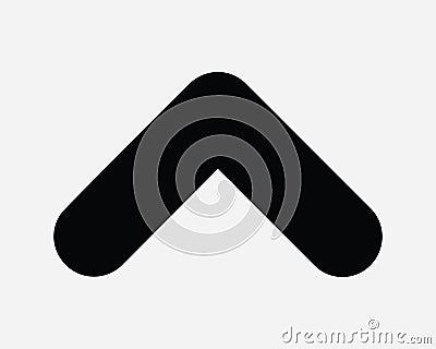 Up Caret Arrow Pointer North Point Pointing Straight Ahead North Forward Swipe Gesture Scroll Navigate Icon Sign Shape Vector Vector Illustration