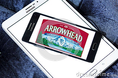 Arrowhead brand mountain spring water logo Editorial Stock Photo