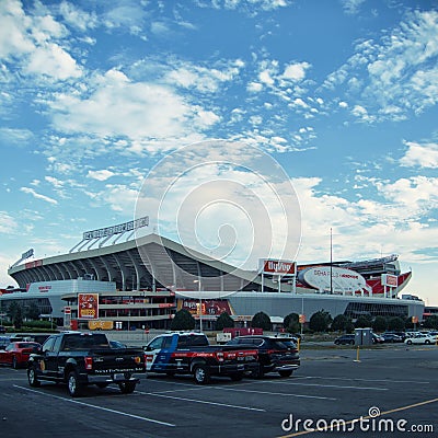 Arrowhead Stadium at GEHA Field on Clear Day Editorial Stock Photo