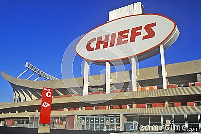 Arrowhead Stadium, home of the Kansas City Chiefs , Kansas City, MO Editorial Stock Photo