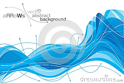 Background of complex blue waves Vector Illustration